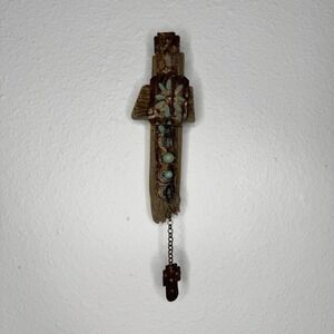 Barn Wood Dangle Cross Wall Art Ornament Southwest Rustic Rusty Western Country